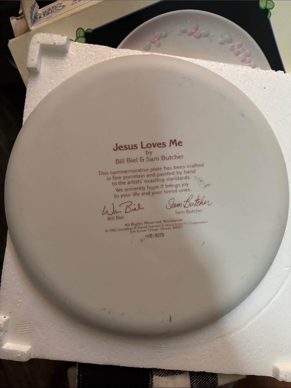 Jesus Loves Me Commemorative Porcelain Plate